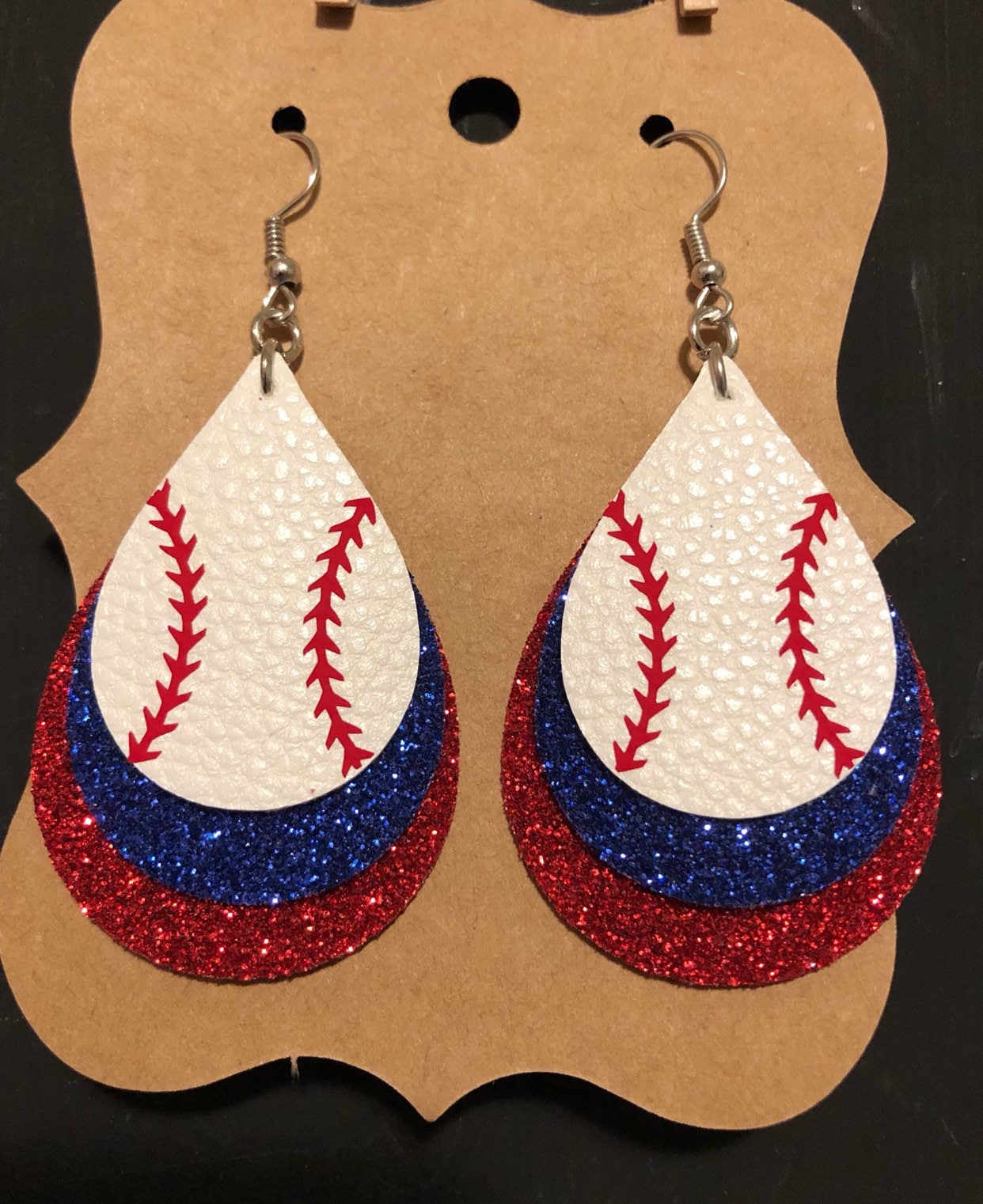 Baseball Earrings Customized Team Colors Add Number Etsy UK