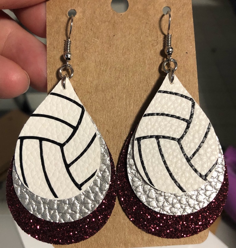 Volleyball Earrings Customizable Made To Order Custom Color Etsy