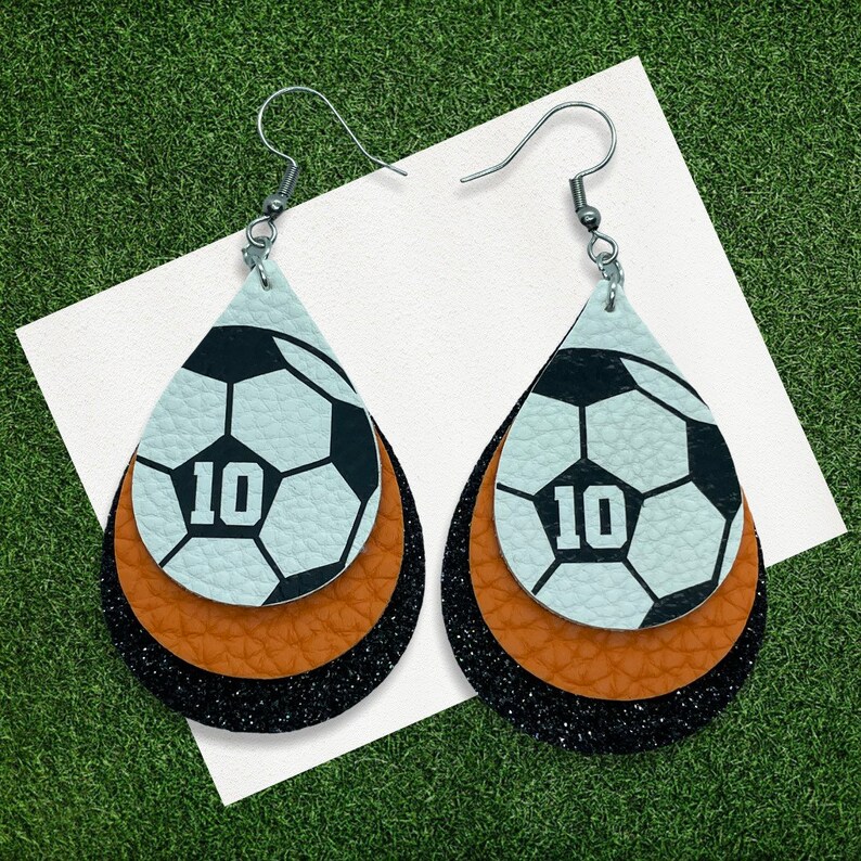 Soccer Earrings Soccer Ball Earrings Faux Leather Custom Etsy