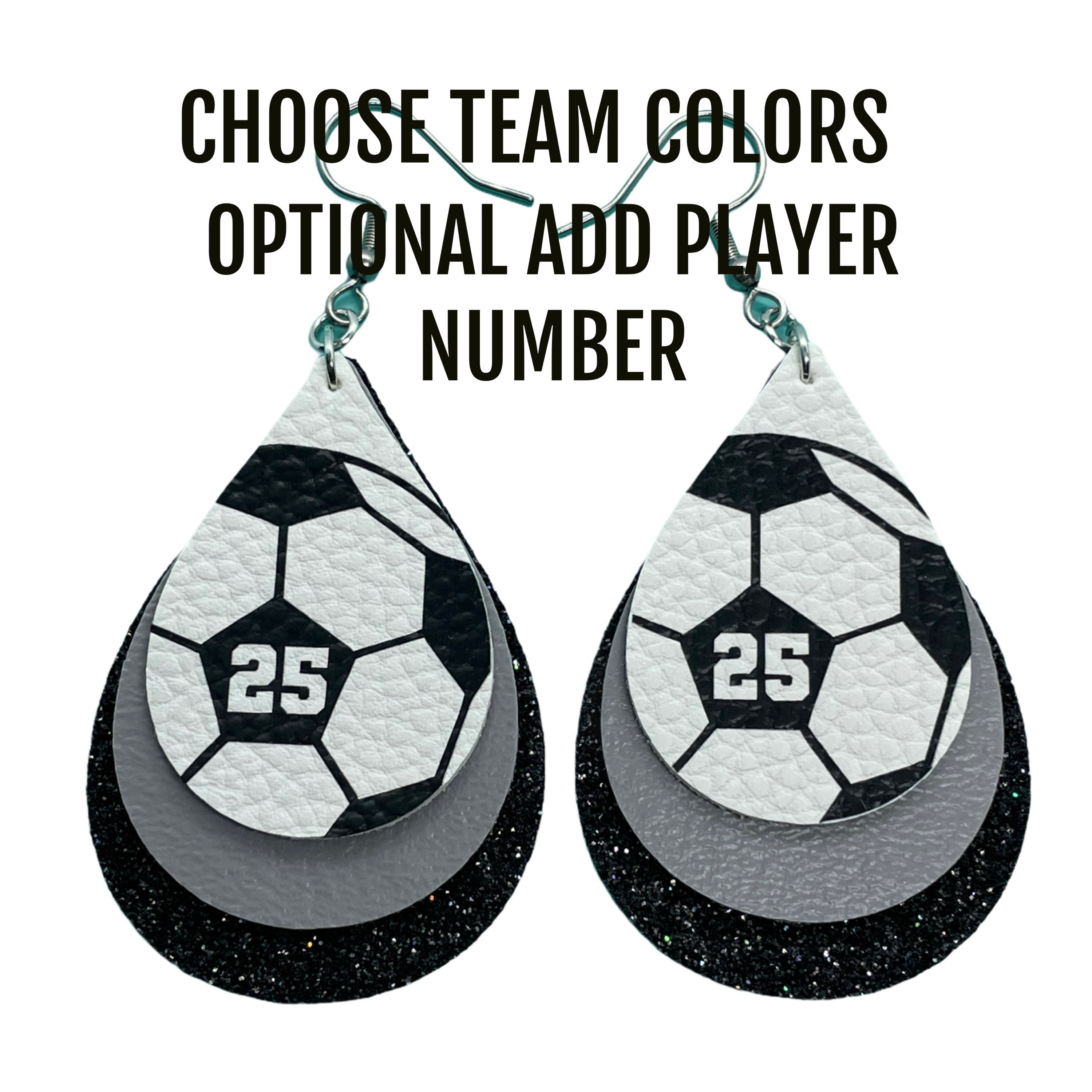 Soccer Earrings Soccer Ball Earrings Faux Leather Custom Etsy