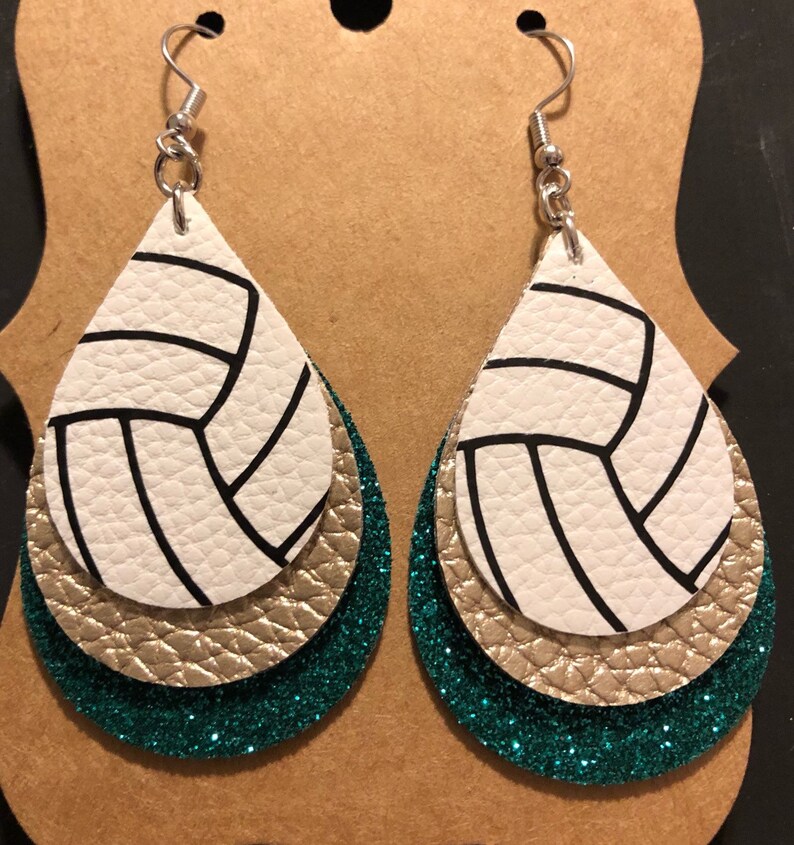 Volleyball Earrings Customizable Made To Order Custom Color Etsy