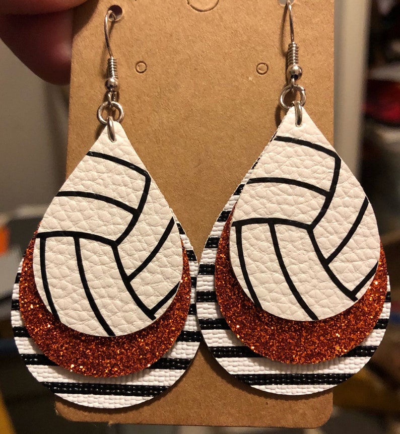 Volleyball Earrings Customizable Made To Order Custom Color Etsy