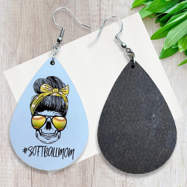 Download Softball Mom Earrings Messy Bun Mom Skull Earrings Softball Mom Gift Sublimation Designs Wood And Acrylic Teardrop Earrings Jewelry Earrings Valresa Com