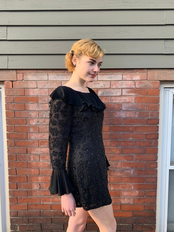 Oleg Cassini silk beaded dress