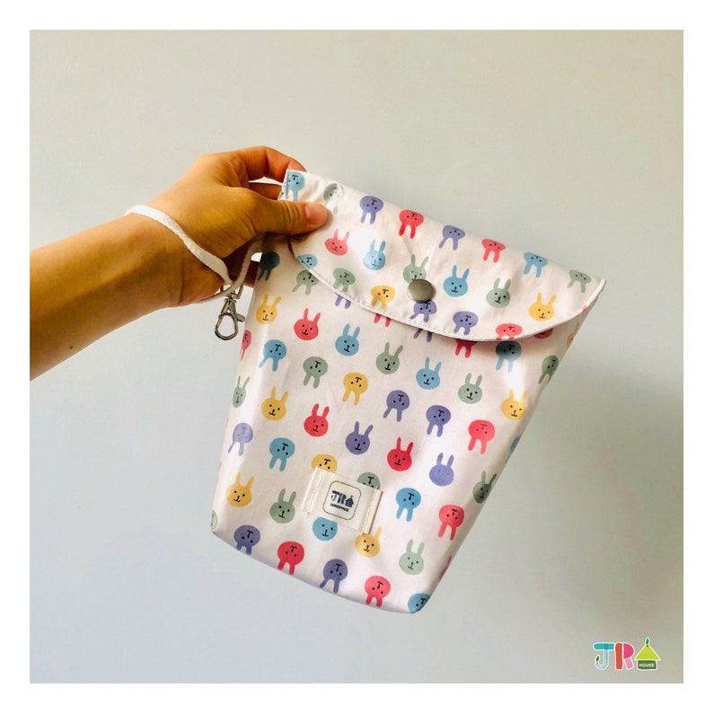 Baby gift Diaper and Wipe PouchClutch with a Strap