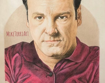 Tony Soprano-James gandolfini color pencil drawing print