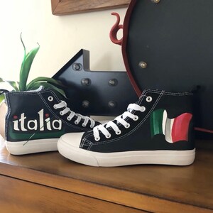 SOLD!! Hand painted Italia sneakers