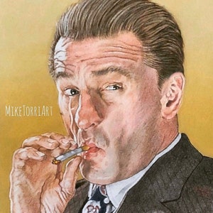 Goddfellas, Robert DeNiro Jimmy Conway color pencil drawing print