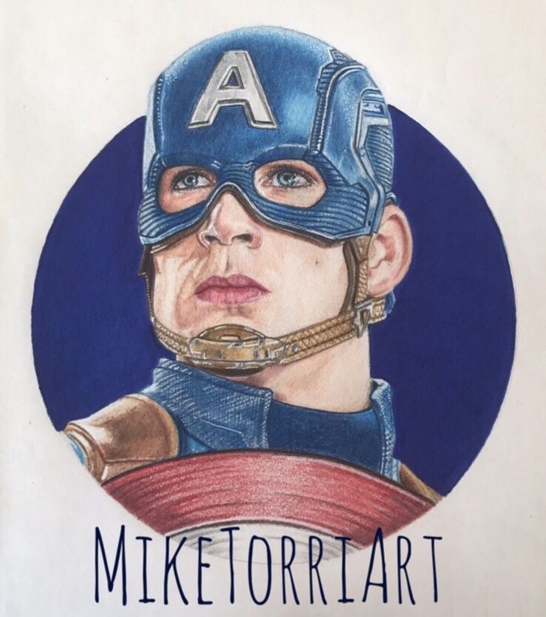 Captain America-chris Evans Color Pencil Drawing Print - Etsy Captain America-chris Evans Color Pencil Drawing Print - Etsy