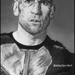 PUNISHER John Bernthal pencil drawing print