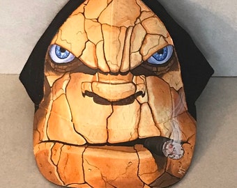 SOLD OUT - Hand-Painted 'The Thing' Hat - Custom Fantastic Four Art