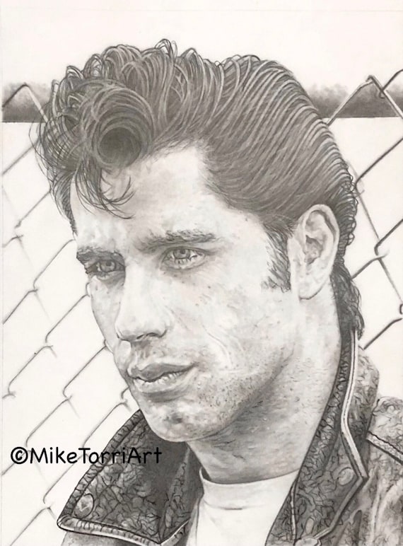 5 Portraits, Inspired by John Travolta, Danny Zuko, Grease, Film, Movie