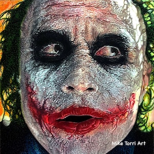 The JOKER - Heath ledger color pencil drawing print.