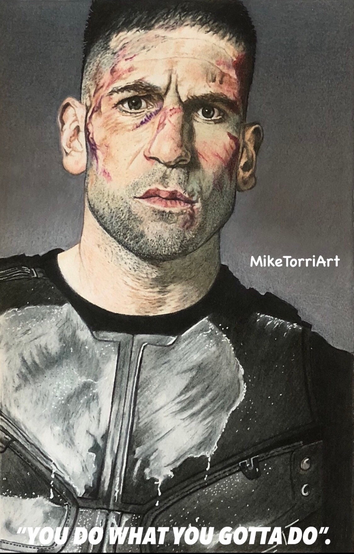 The Punisher John Bernthal Color Pencil Poster Size Print You Do What