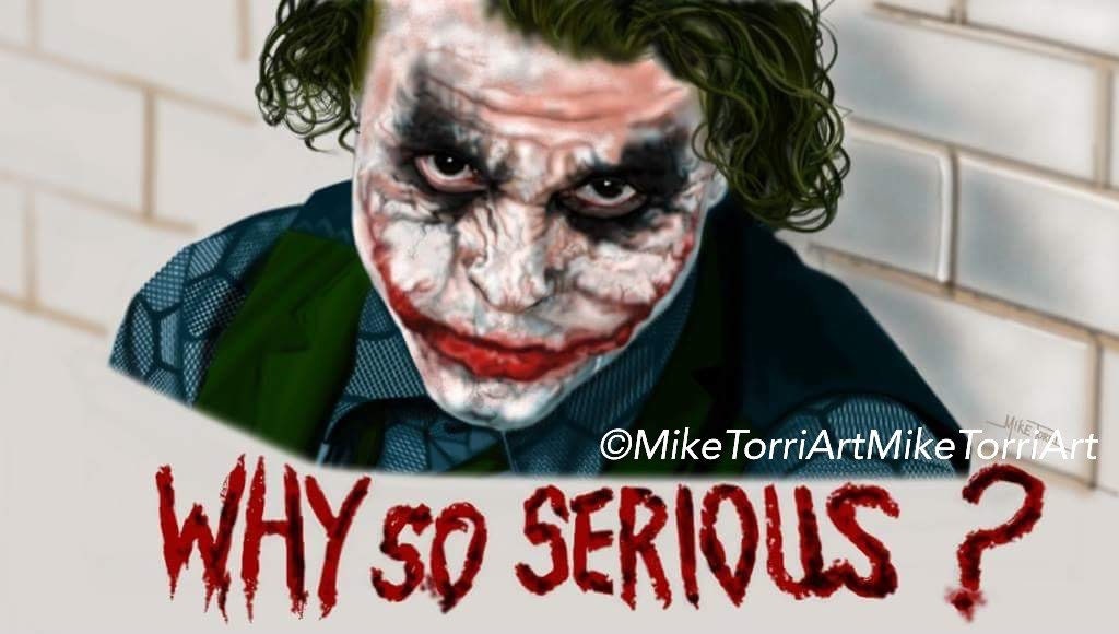 The Joker Heath Ledger Why So Serious Digital Drawing Print Etsy