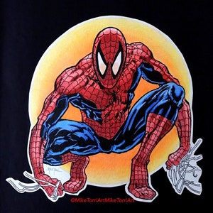 Spider-Man color pencil drawing print