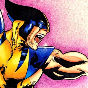 Wolverine color pencil print