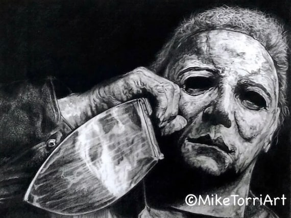 Michael Myers Halloween pencil drawing print - Etsy México