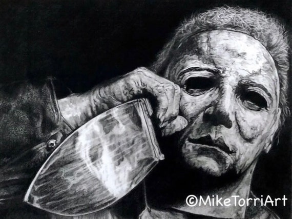 Michael Myers Halloween pencil drawing print - Etsy España Michael Myers Halloween pencil drawing print - Etsy España