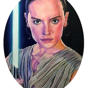 REY color pencil drawing print from the rise of Skywalker.