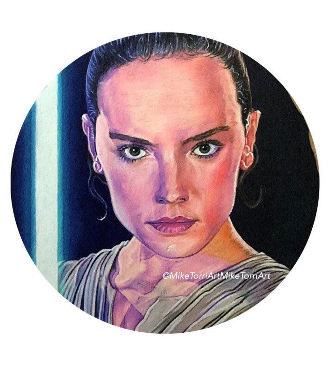 Rey Daisy Ridley the Rise of Skywalker Color Pencil Drawing Print Etsy