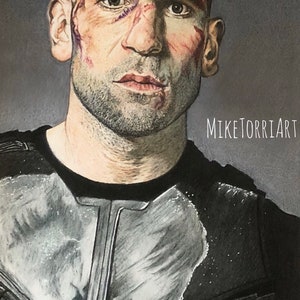 Punisher- Jon Bernthal color pencil drawing print