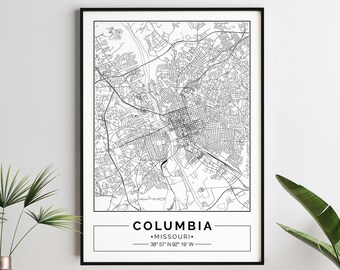 Printable Columbia Mo Map - Etsy