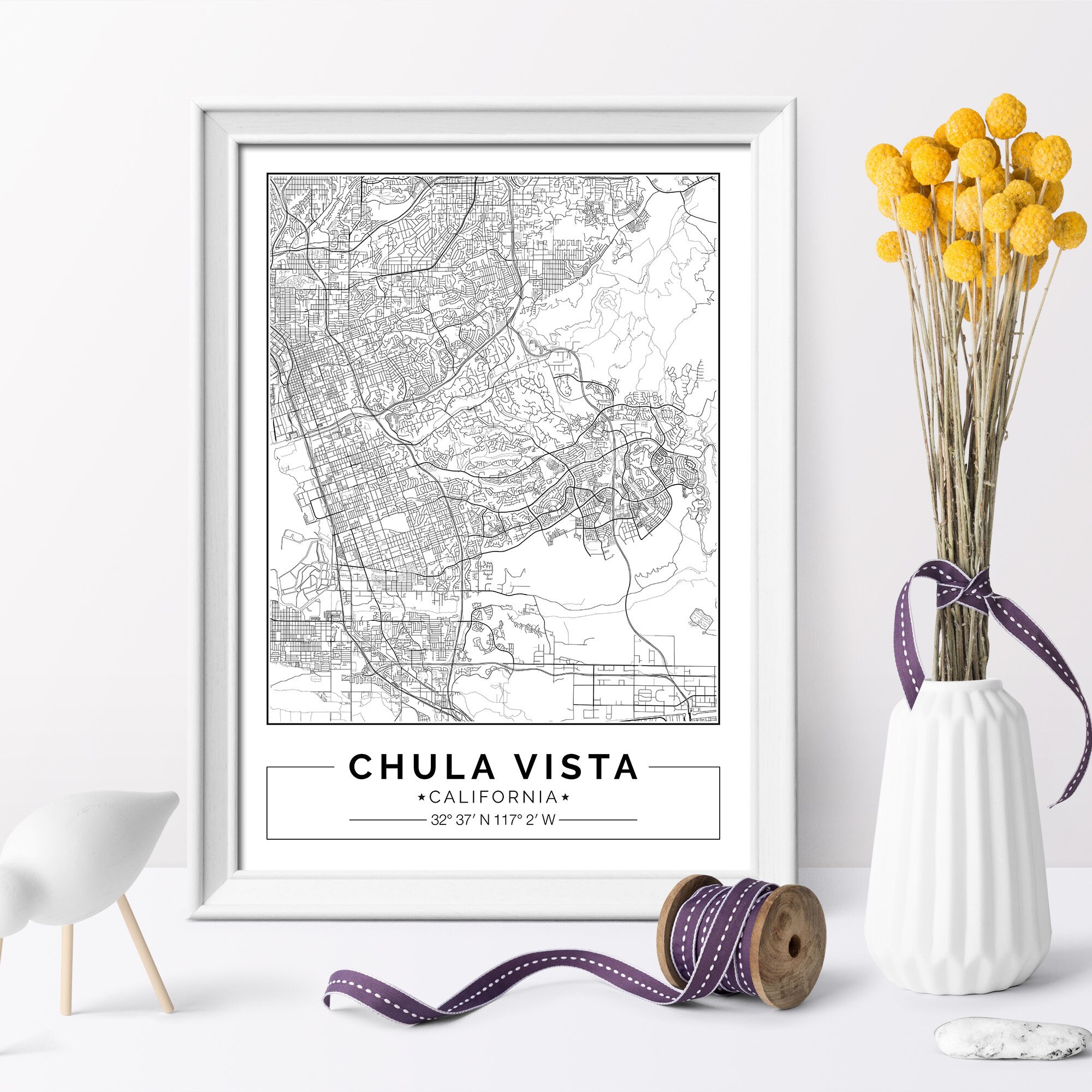 Chula Vista map California City map Poster Printable Wall | Etsy