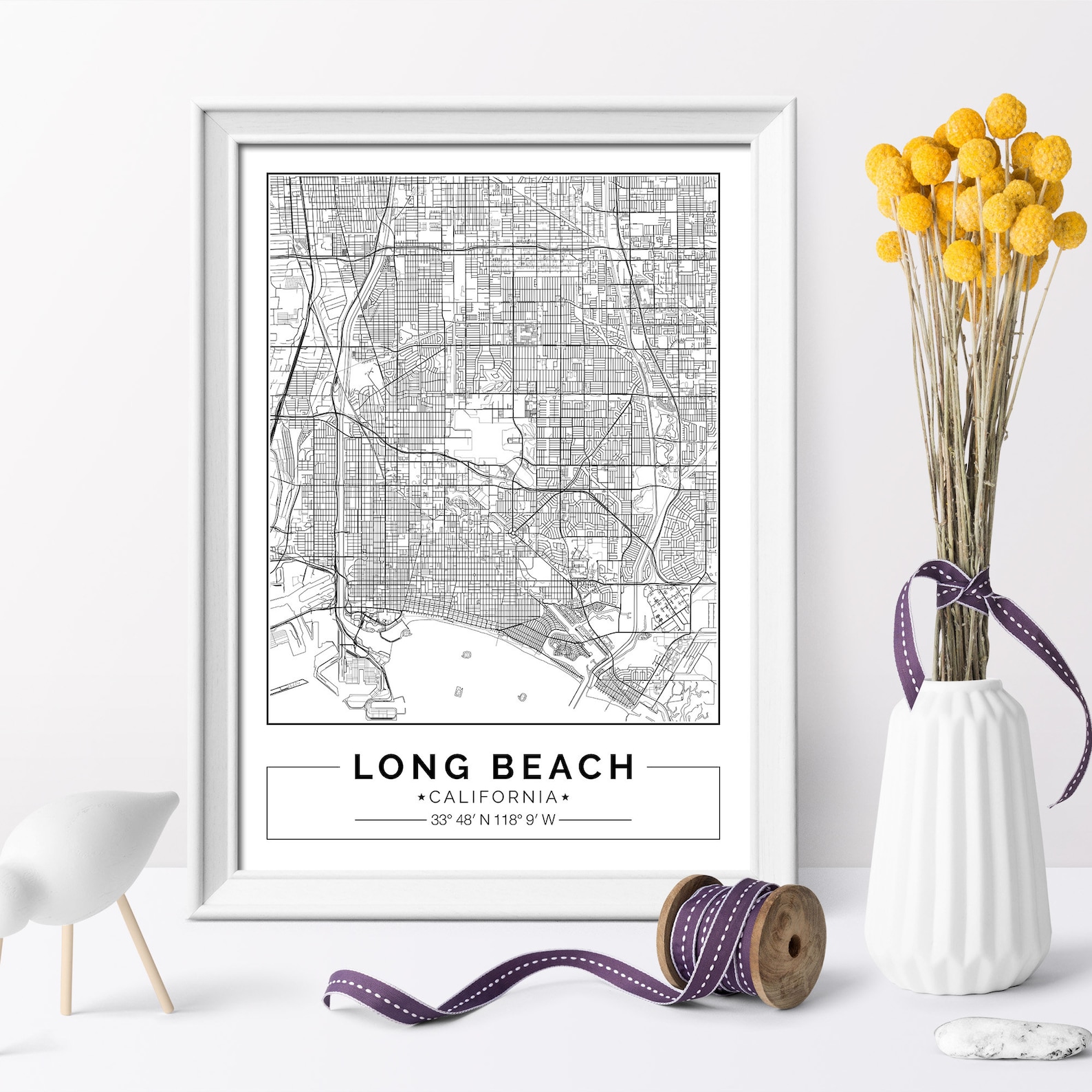 Long Beach California City Map Poster Printable Print - Etsy