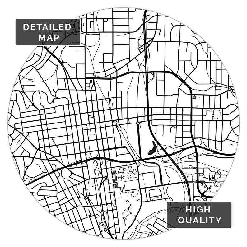 WinstonSalem map North Carolina City map Digital Poster Etsy