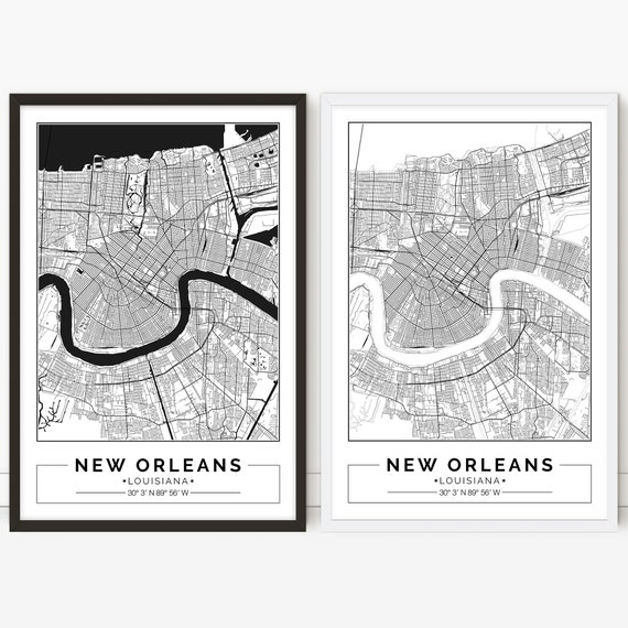 New Orleans Map Print,Louisiana,City Map Art,DIGITAL DOWNLOAD Home