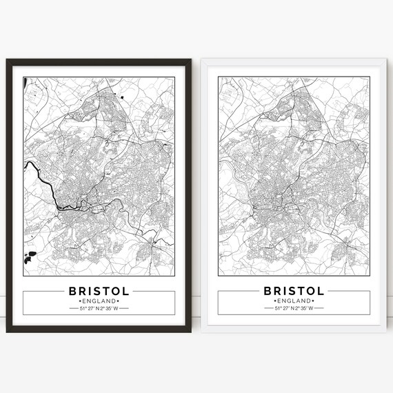Bristol England City Map Poster Printable Print Street - Etsy
