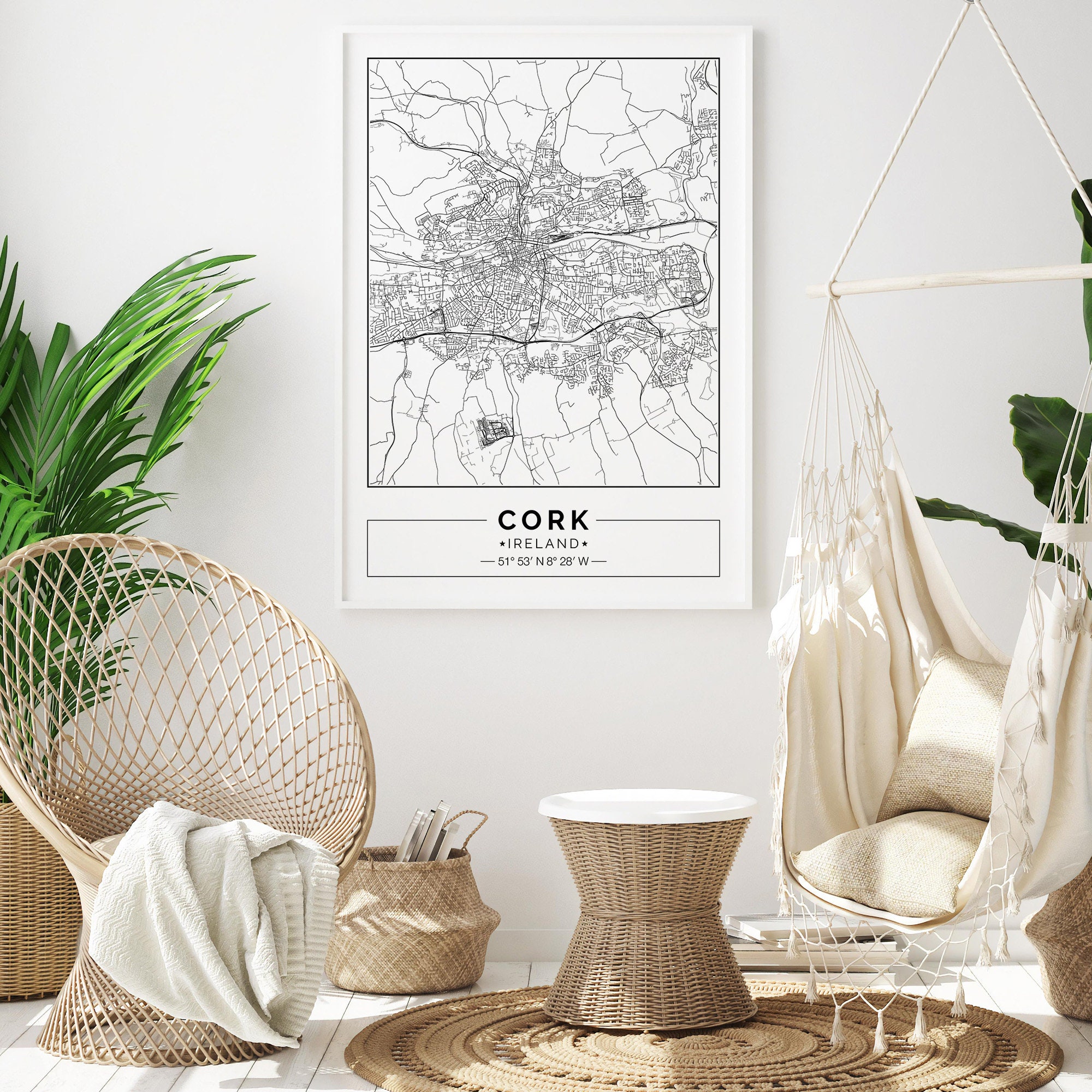 Cork Ireland Cork City Map Cork Poster Cork Printable Cork Etsy