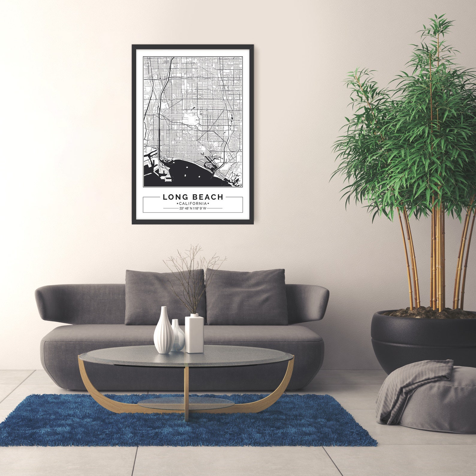 Long Beach California City Map Poster Printable Print - Etsy