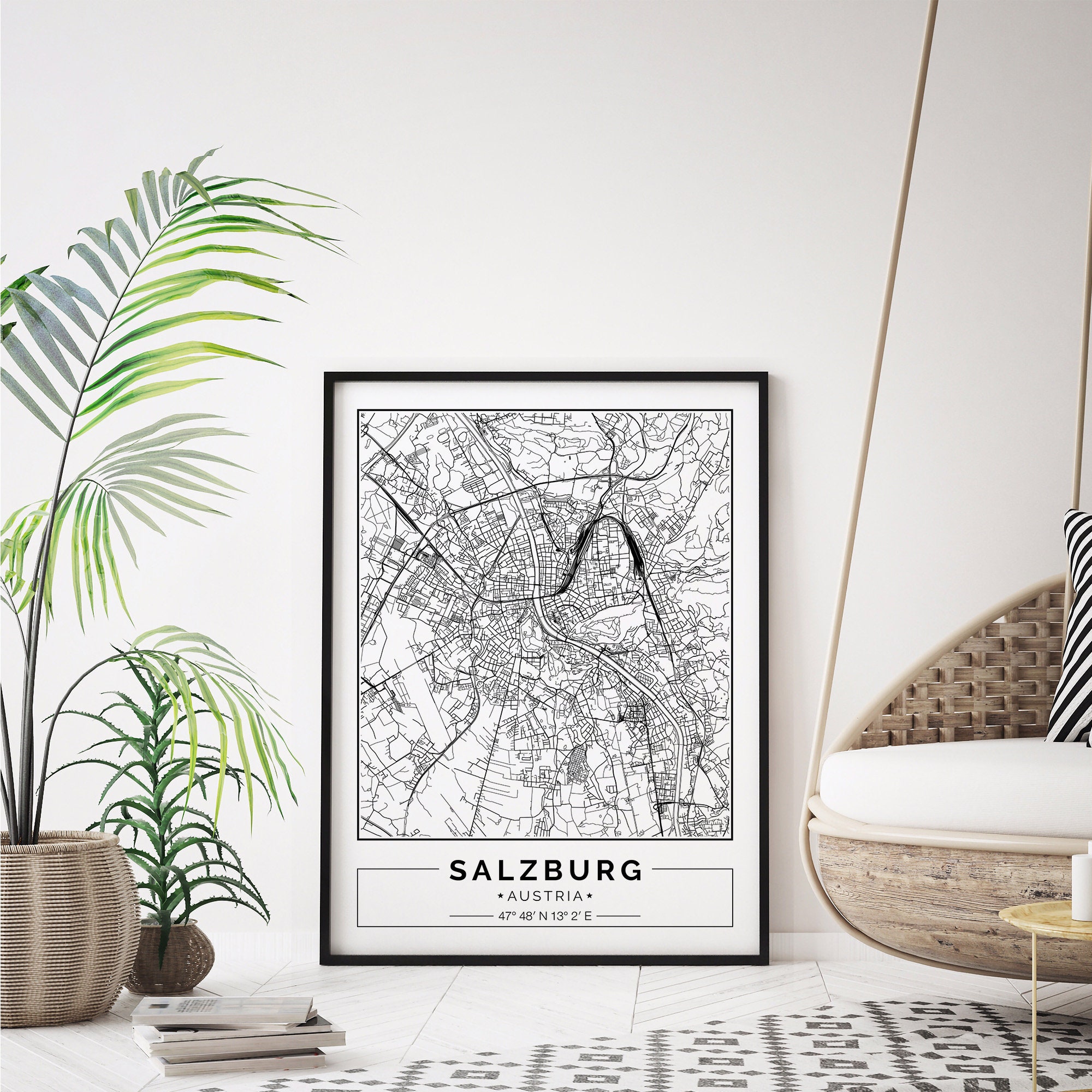 Salzburg Austria Salzburg City map Salzburg Poster ...