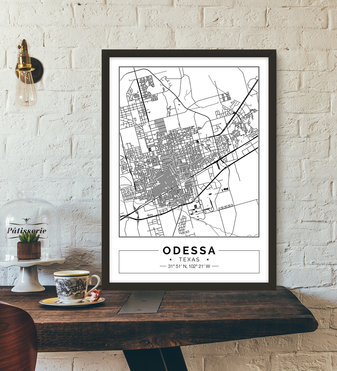 Odessa Texas City map Poster Printable Print Street map | Etsy