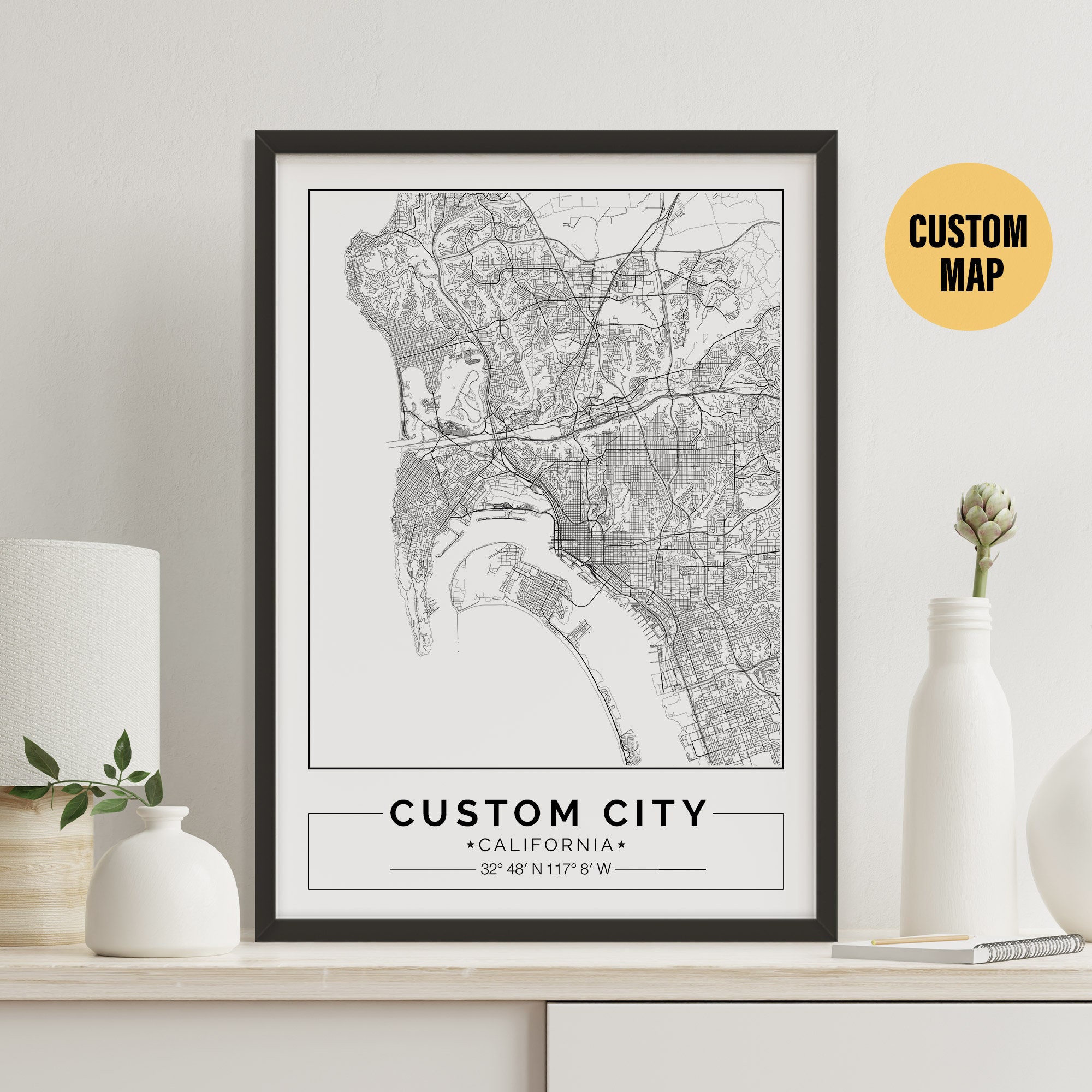 Custom Map Art Meaningful Places - Il Fullxfull.3973191953 A66u 