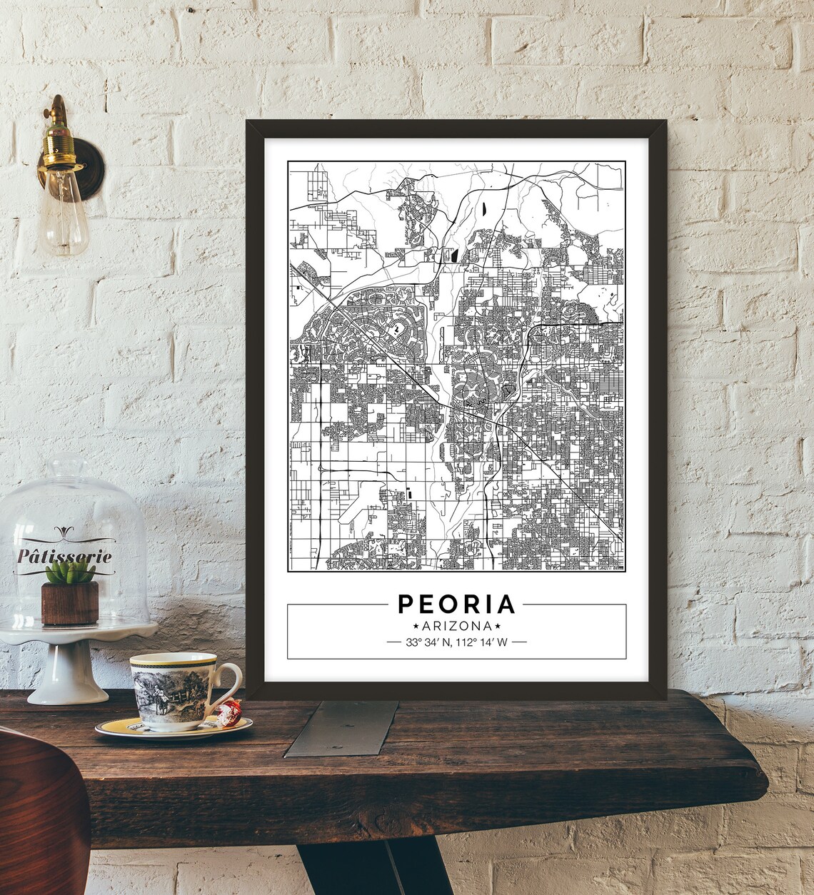 Peoria Arizona City map Poster Printable Print Street Etsy