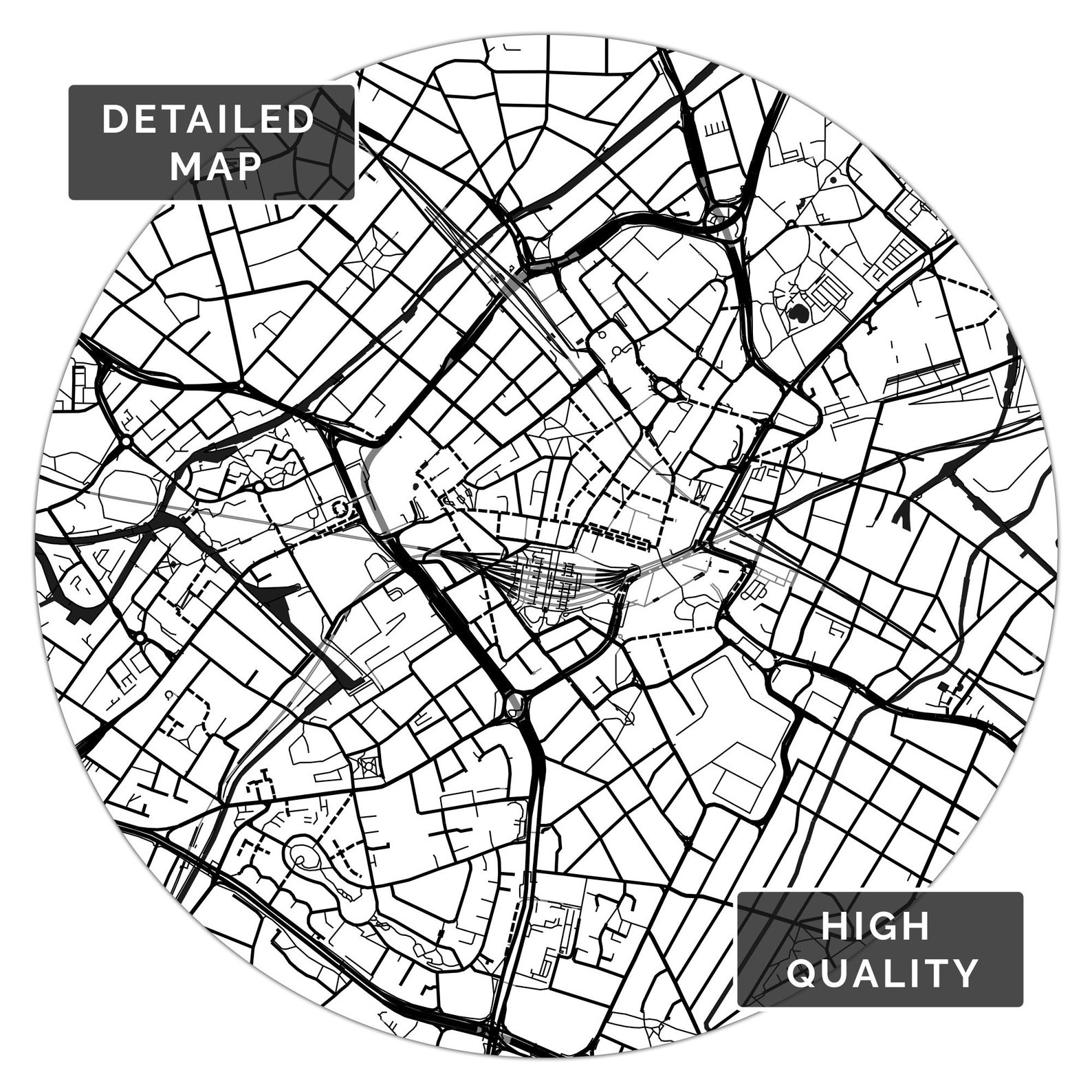 Birmingham England City map Poster Printable Print Etsy