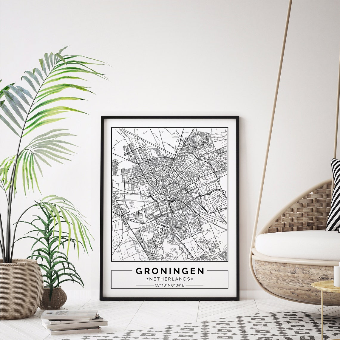 Groningen Netherlands Groningen City map Groningen Poster Etsy