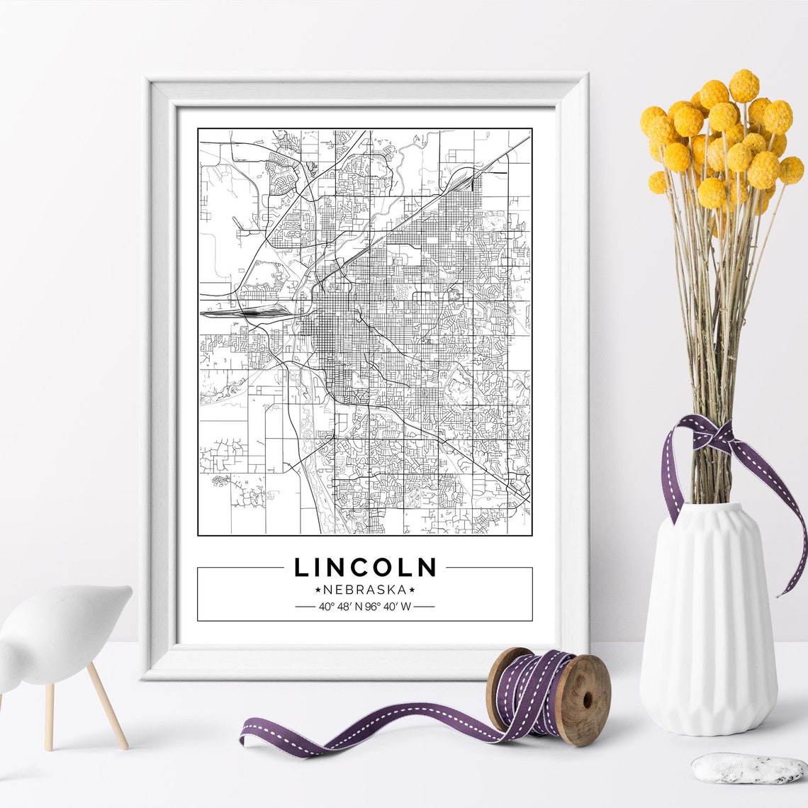 Lincoln Map Nebraska City Map Digital Poster Printable - Etsy
