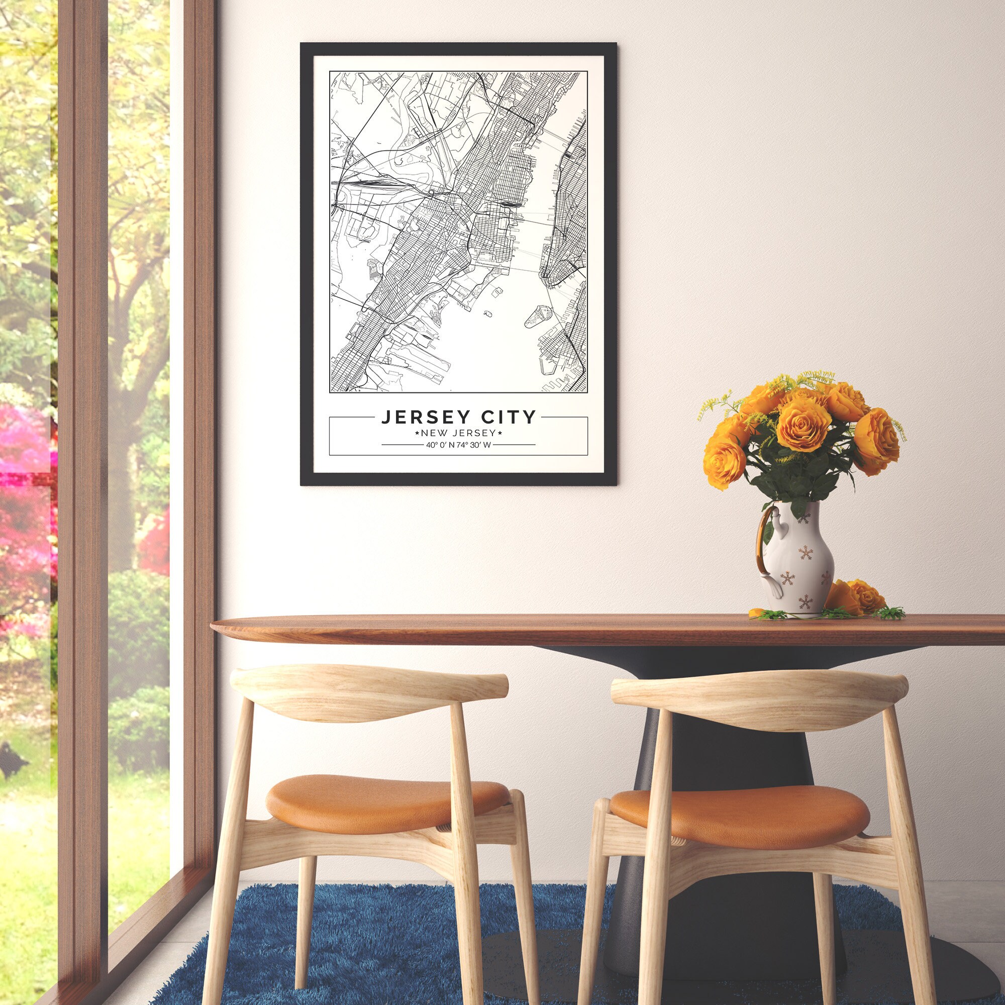 Jersey City map New Jersey City map Digital Poster | Etsy