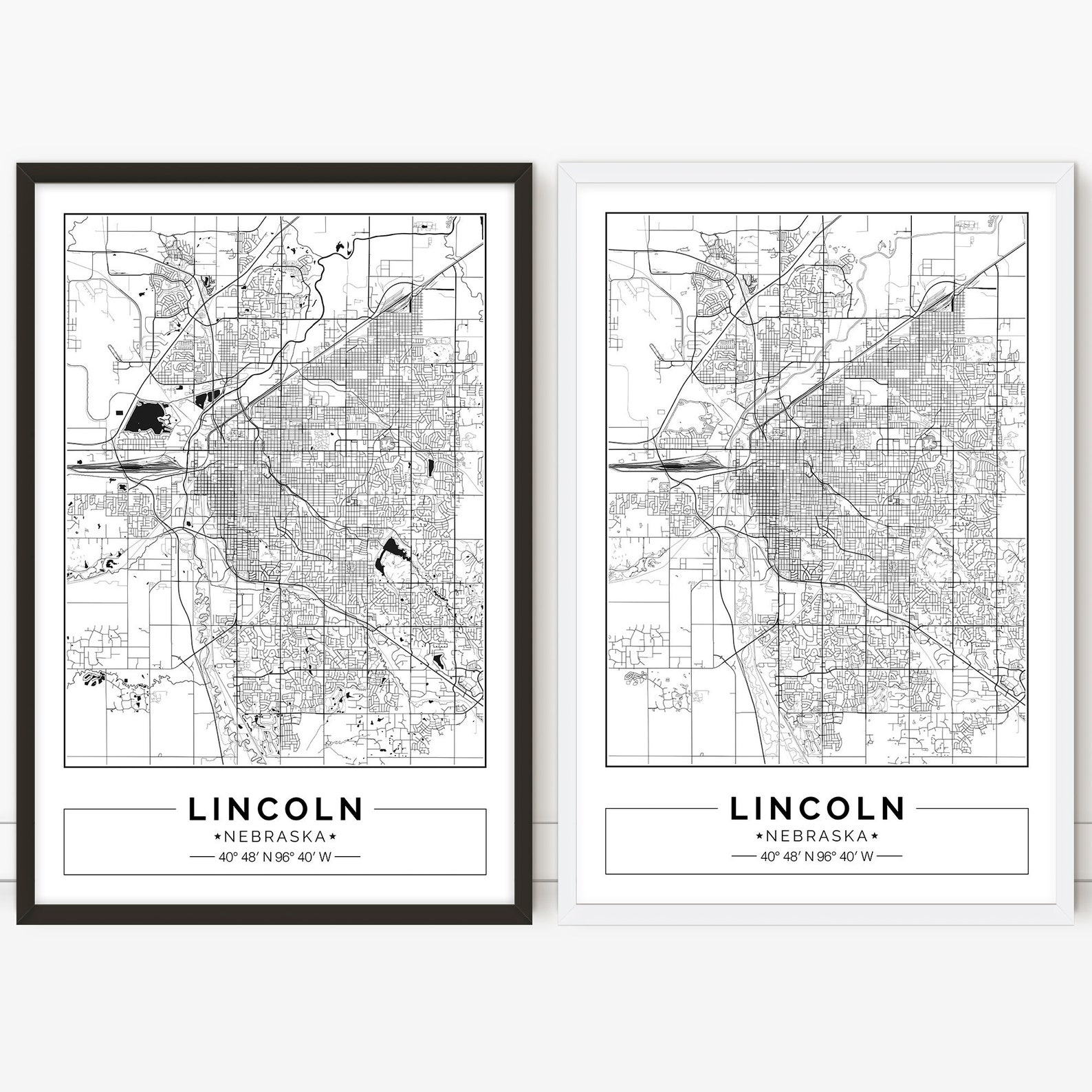 Lincoln Map Nebraska City Map Digital Poster Printable - Etsy