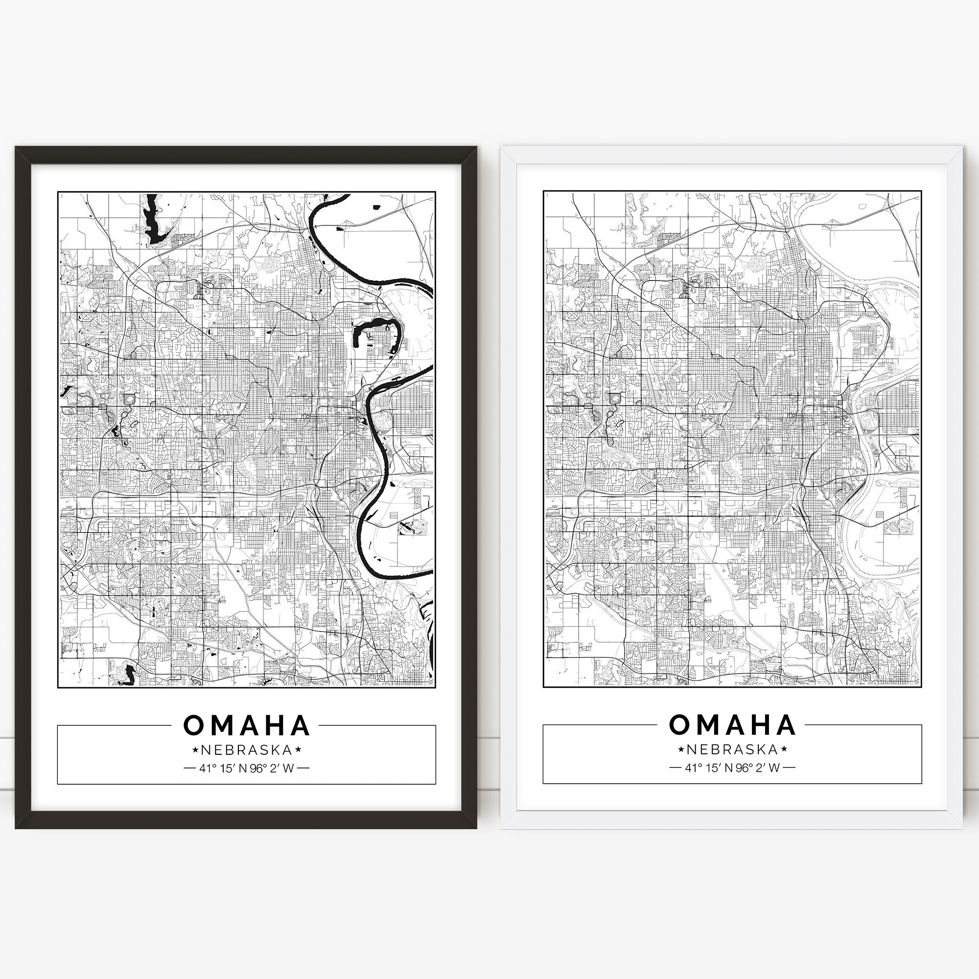 Omaha Map Nebraska City Map Digital Poster Printable Wall - Etsy