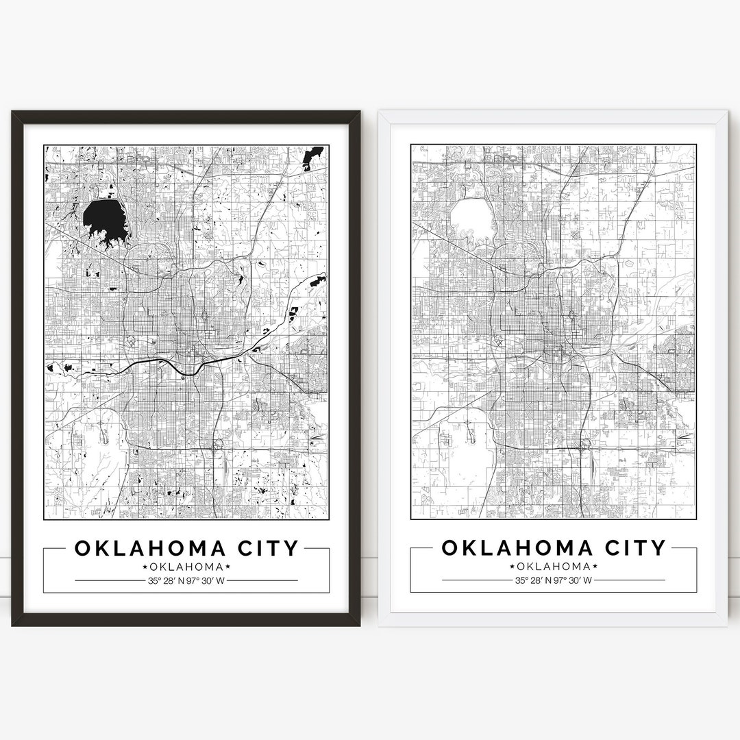 Oklahoma City Map City Map Digital Poster Printable Wall - Etsy