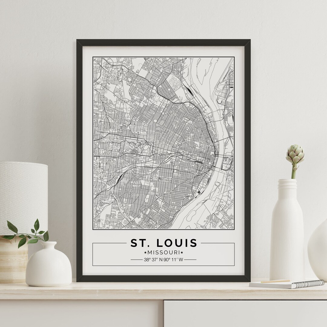 St. Louis Map Print Print of St. Louis USA Canvas Print - Etsy