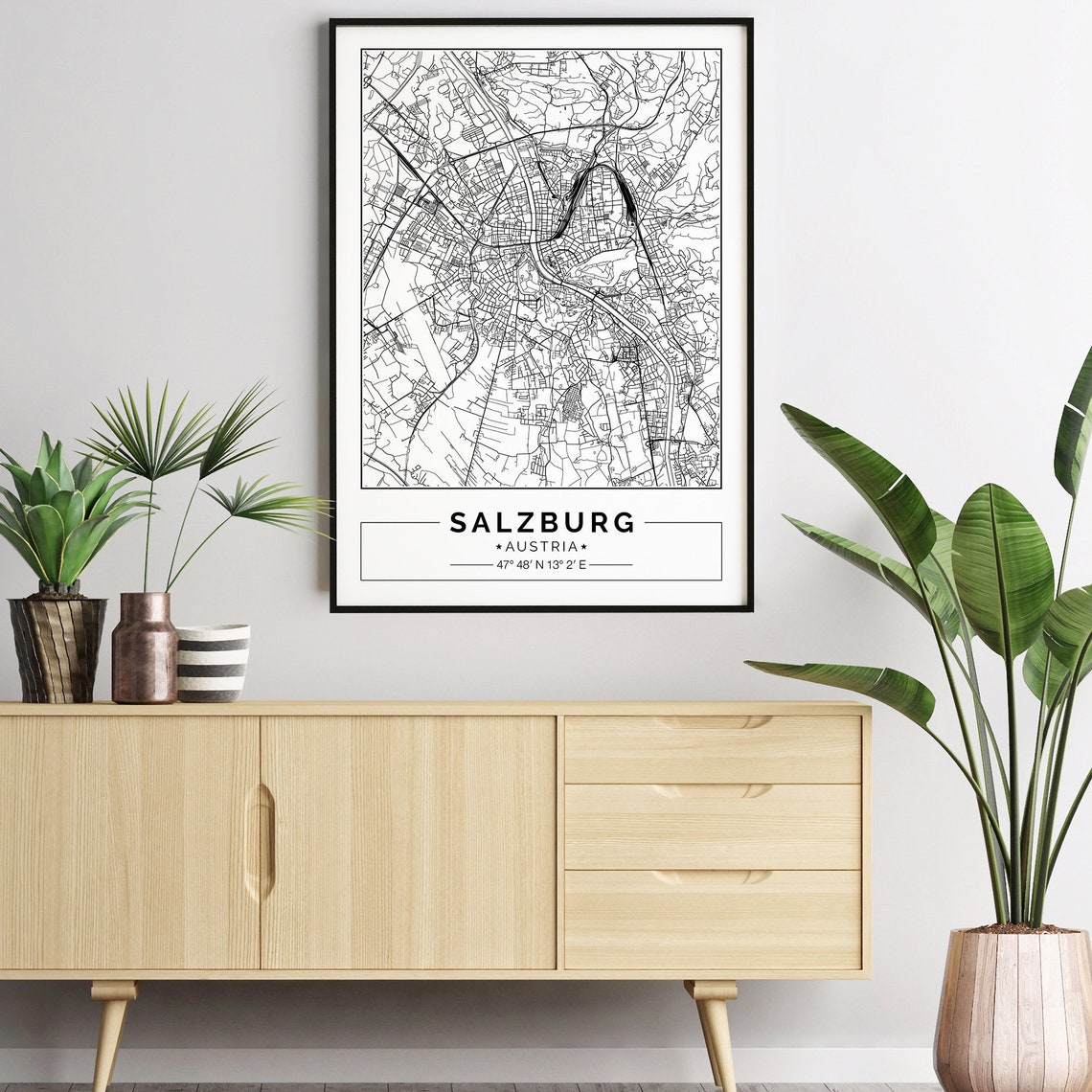Salzburg Austria Salzburg City map Salzburg Poster ...