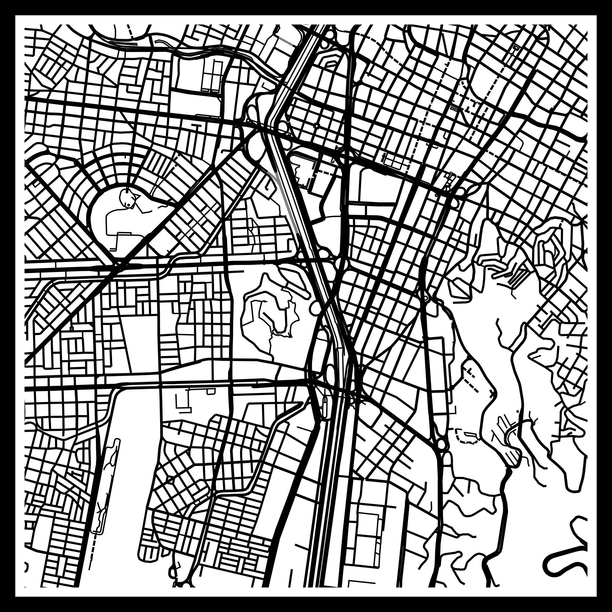 Medellin Colombia map Medellin City map Medellin Poster - Etsy España