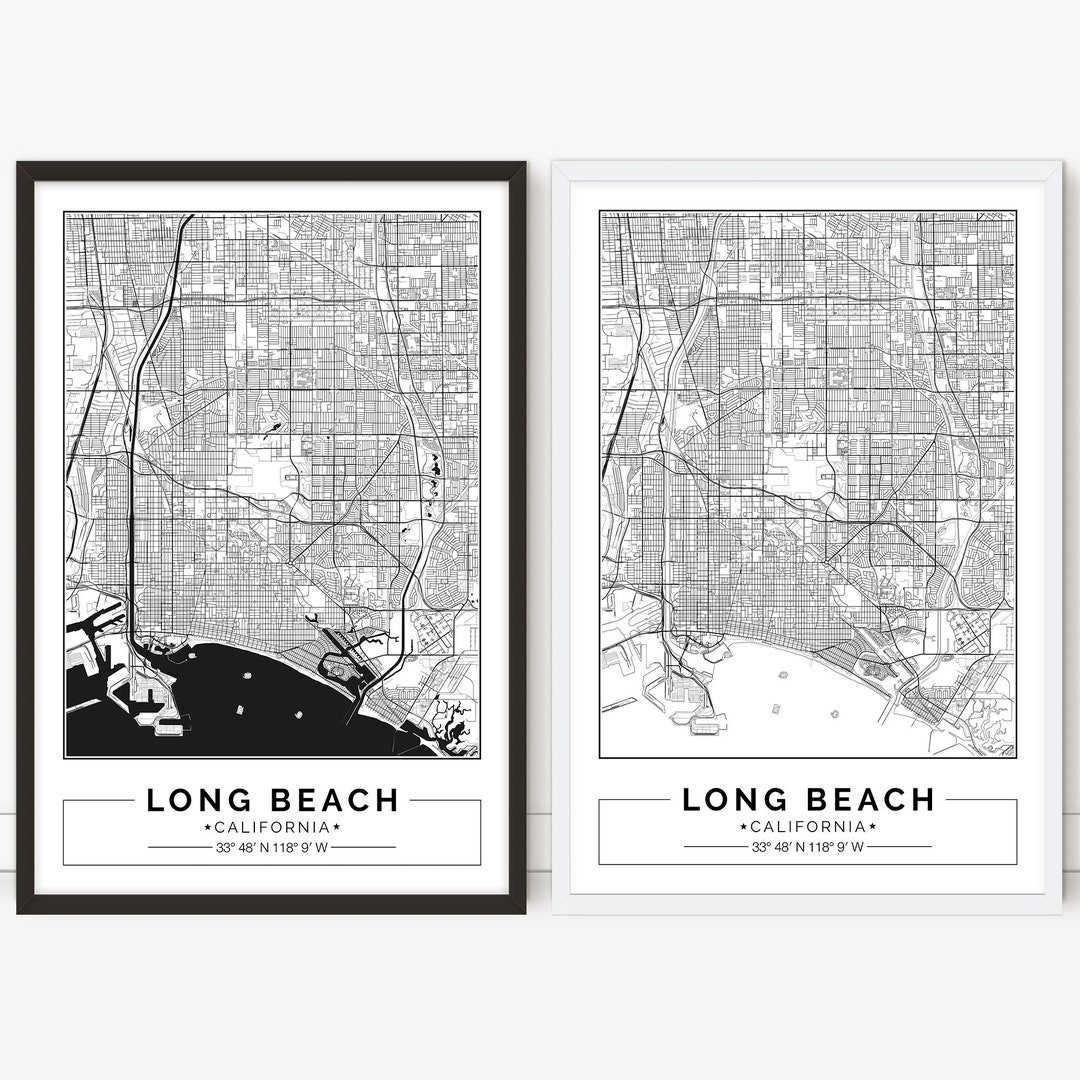 Long Beach California City Map Poster Printable Print - Etsy
