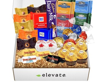 Premium Chocolate Gift Box : Ferrero, Godiva, Ghirardelli, Lindt, Cadbury, Baci, Toblerone, An Expertly Curated Assortment Of Fine Chocolate